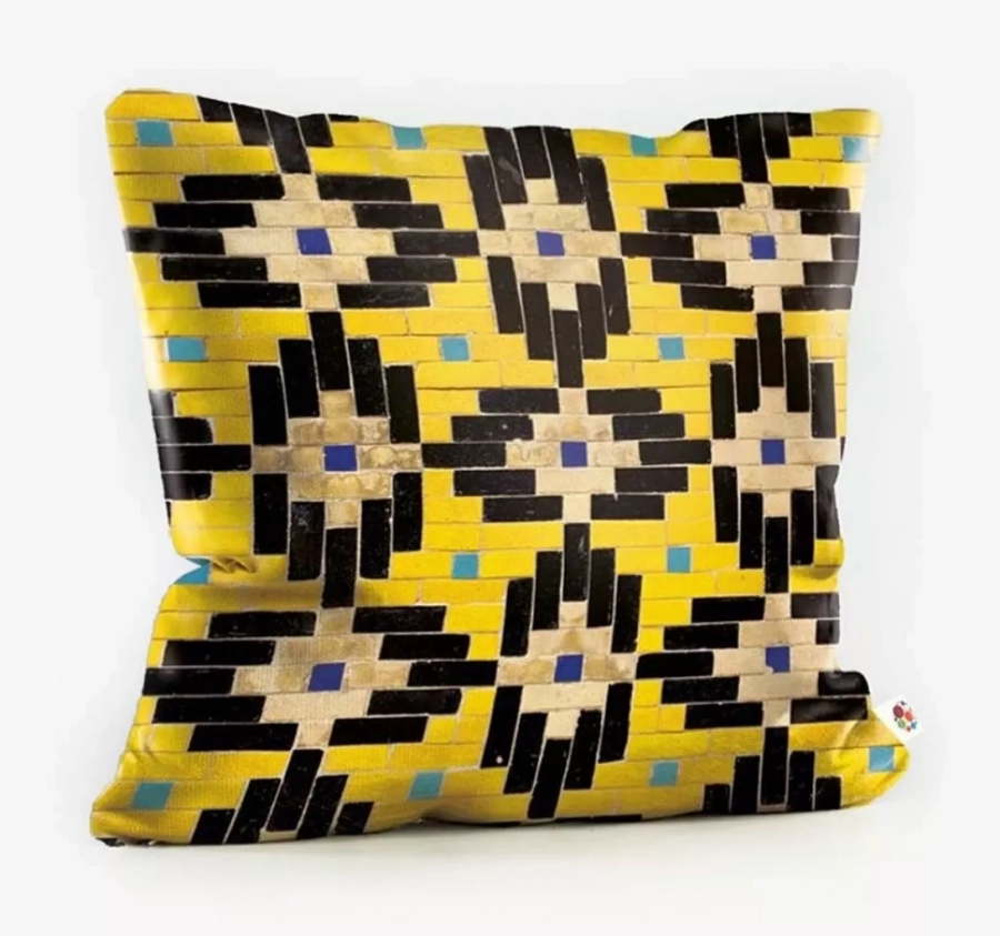 Persian Yellow And Black Cushion Cover