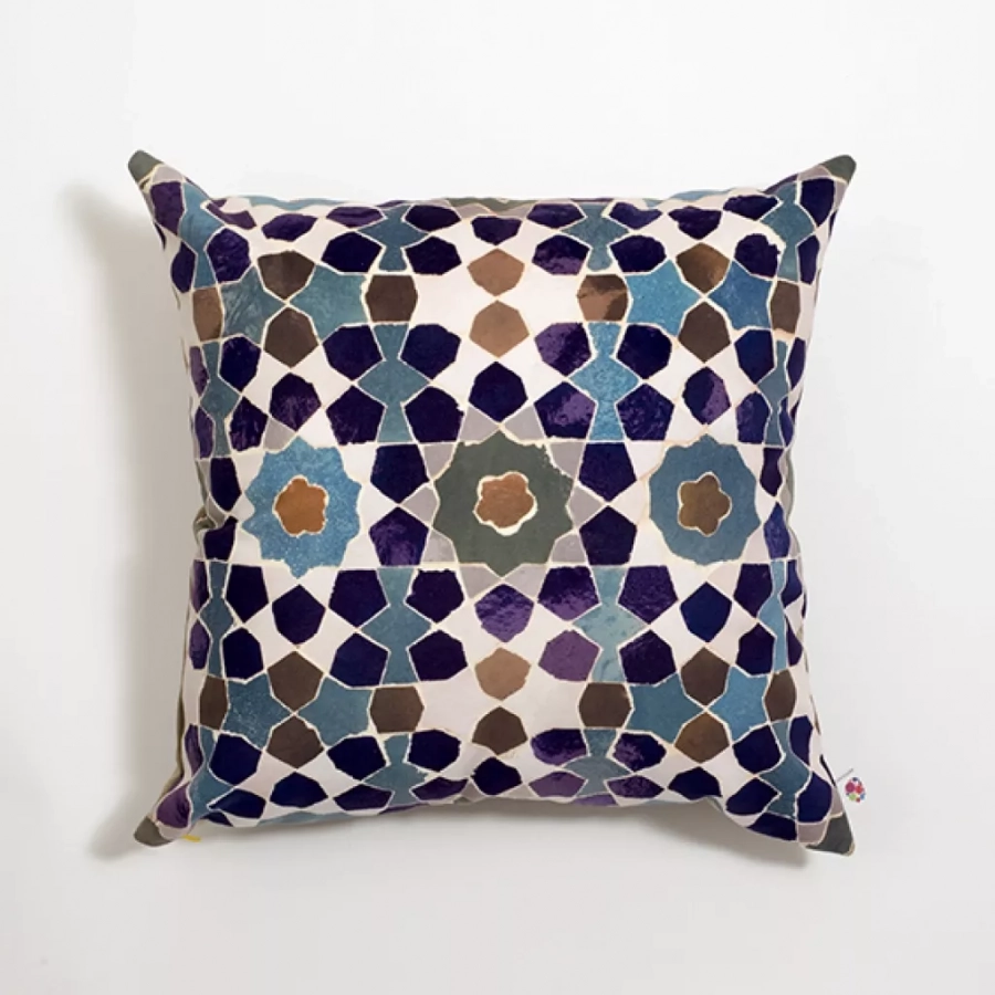 Persian Esfahan Blue Patterned Cushion Cover