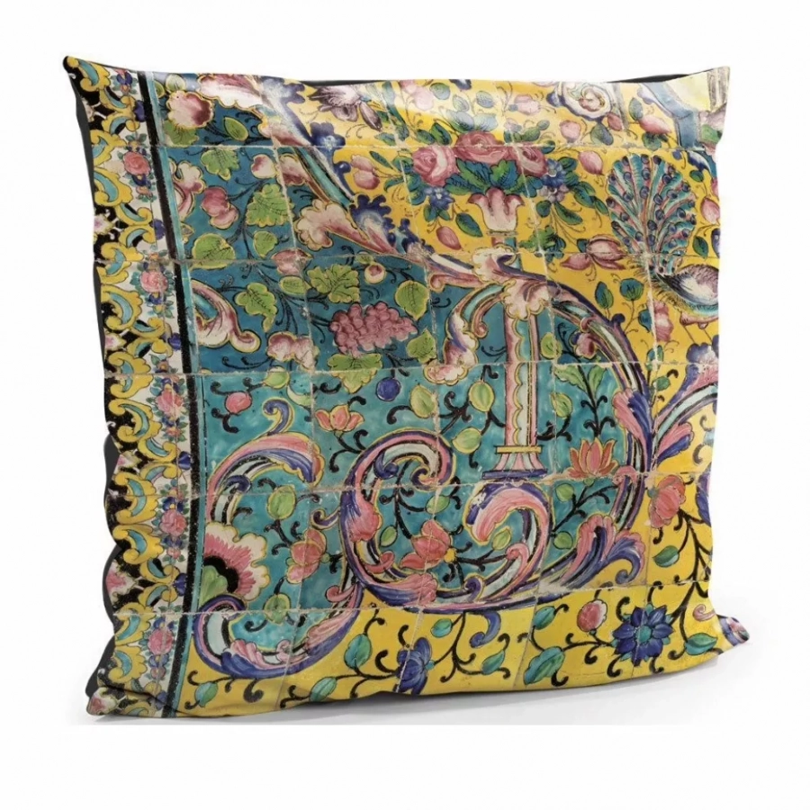 Persian Kaashi Patterned Tile Cushion Cover 