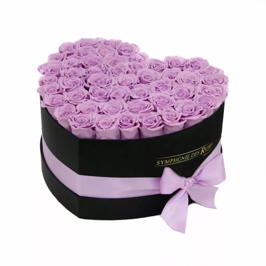 Lilac Roses In A Black Box – Coeur Collection