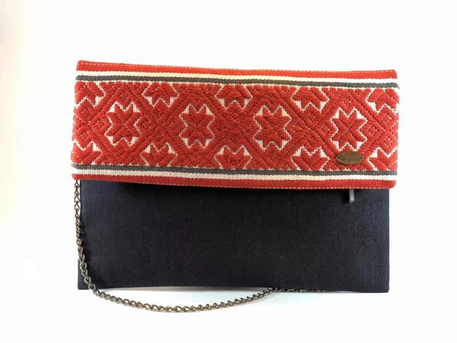 Handmade Clutch Bag With A Stylish Pattern
