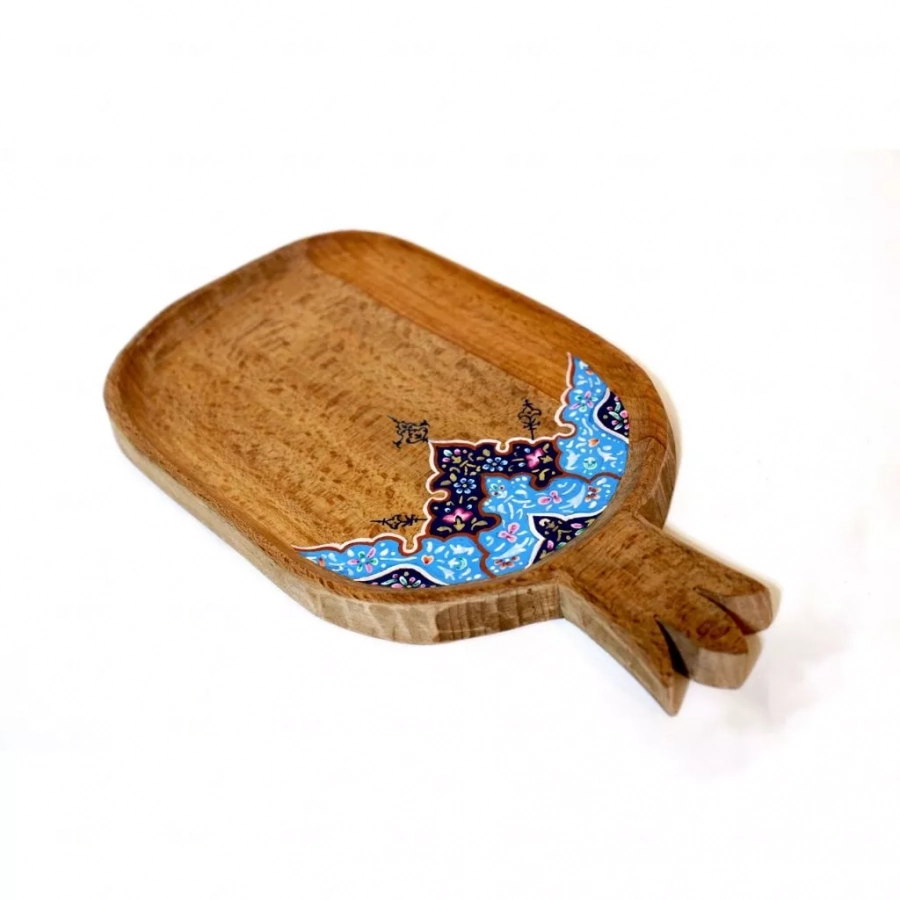 Wooden Plate Of Pomegranate Design 