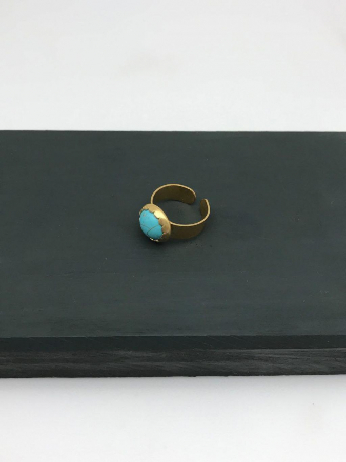 Adjustable Blue Stone Ring