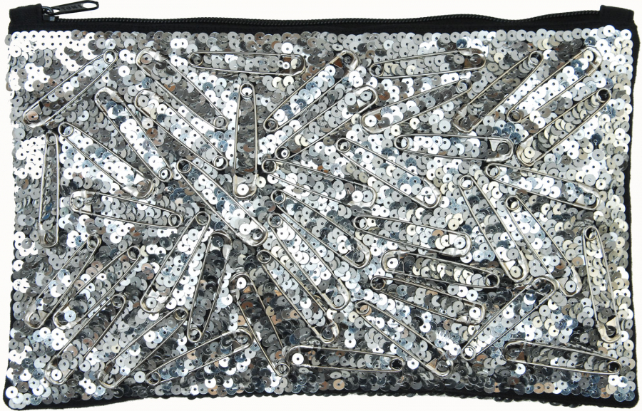 Hand Embroidery Silver Clutch