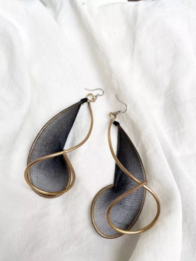 Sustainable Handmade Brass Tango Earrings (small)