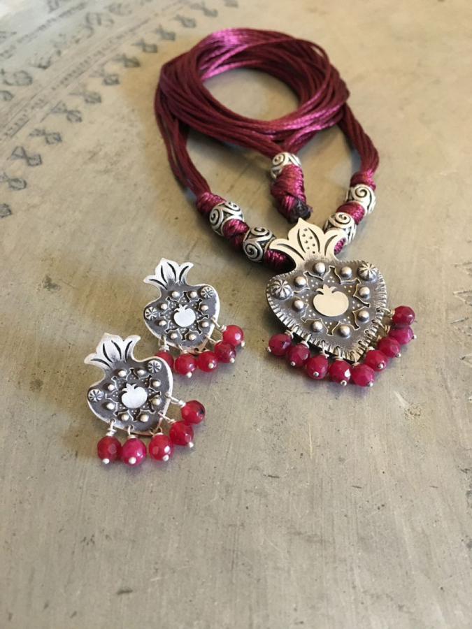 Heart Of Pomegranate Yalda Silver Pendant