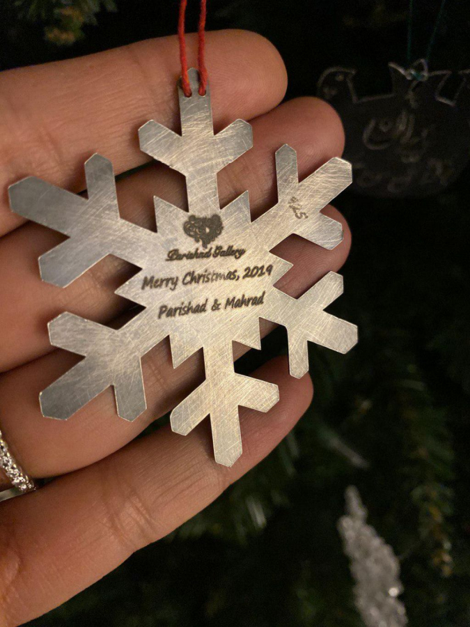 Snowflakes Silver Christmas Ornament