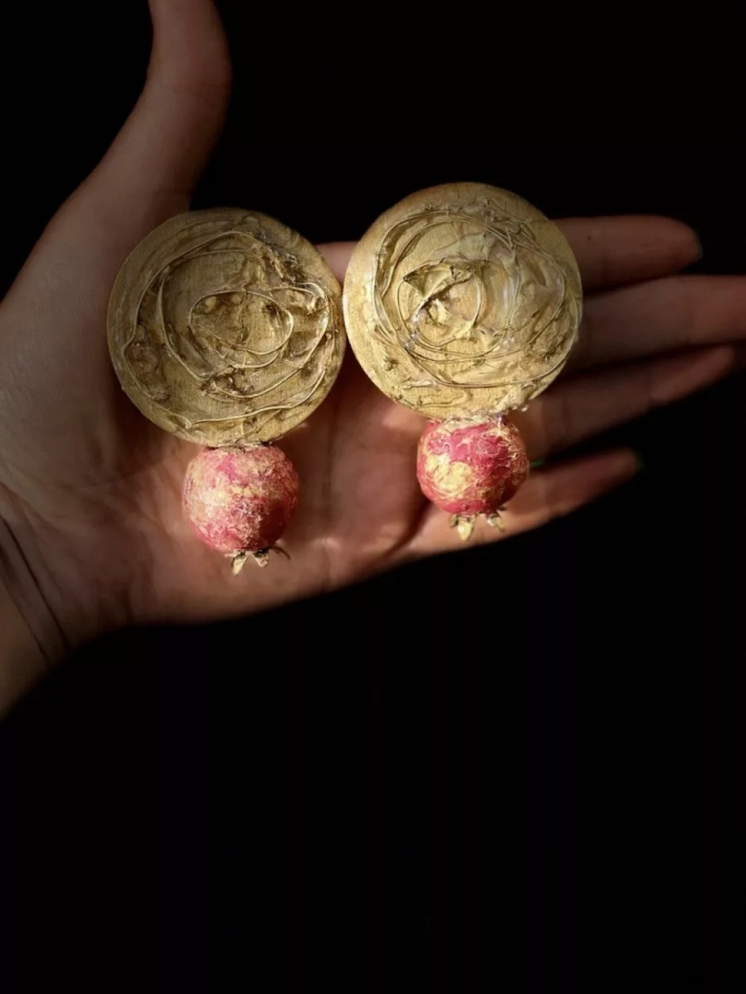 Pomegranate Earrings Boho Earrings انار Yalda Marrakesh Earrings Vintage Style Jewelry
