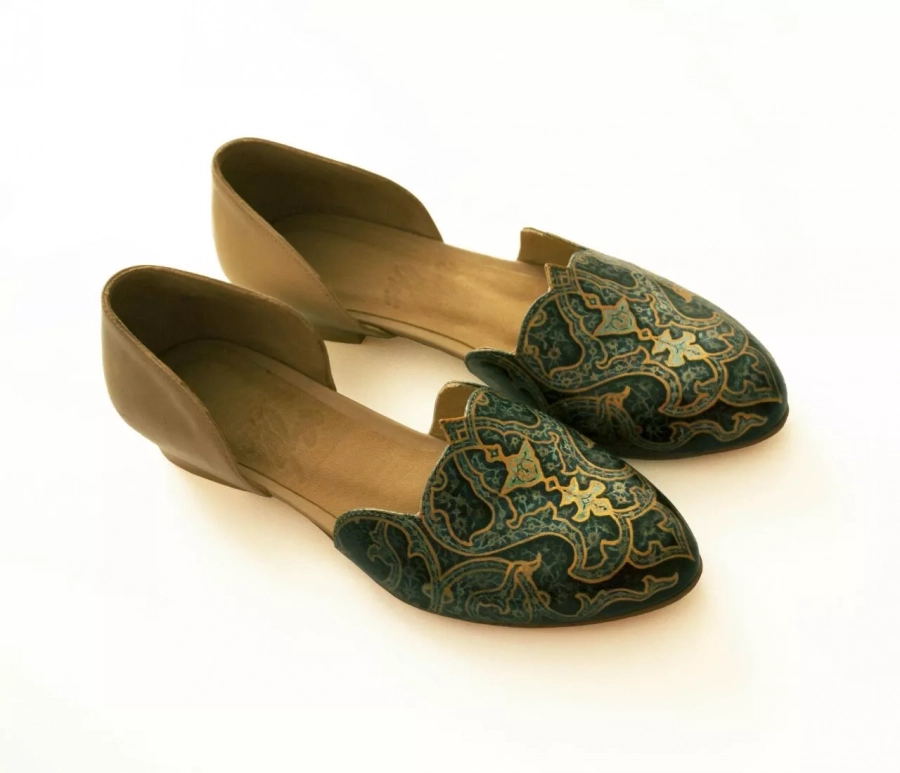leather eslimi pattern shoes handmade