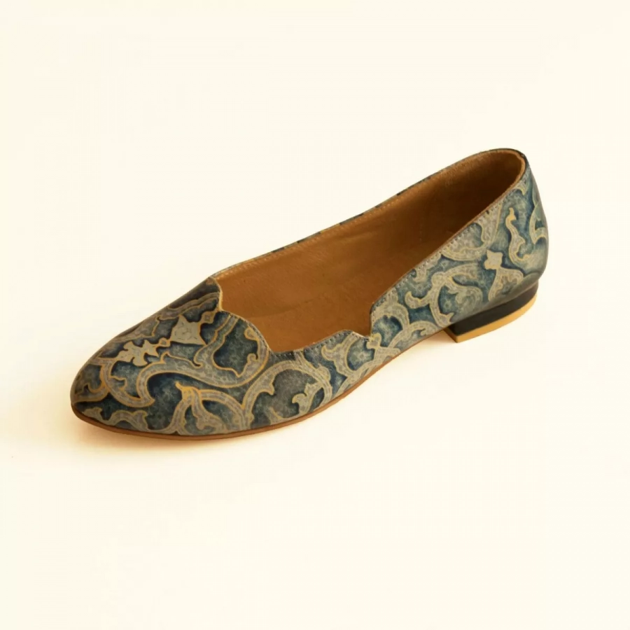 leather eslimi pattern shoes