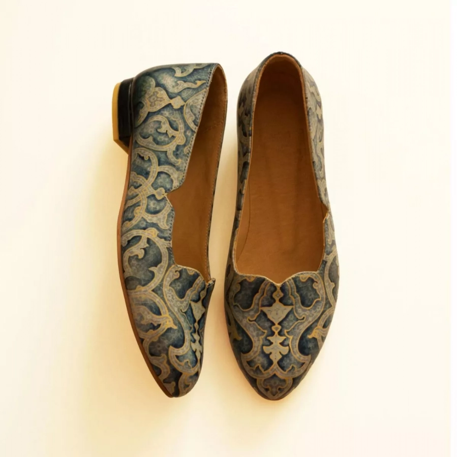 leather eslimi pattern shoes