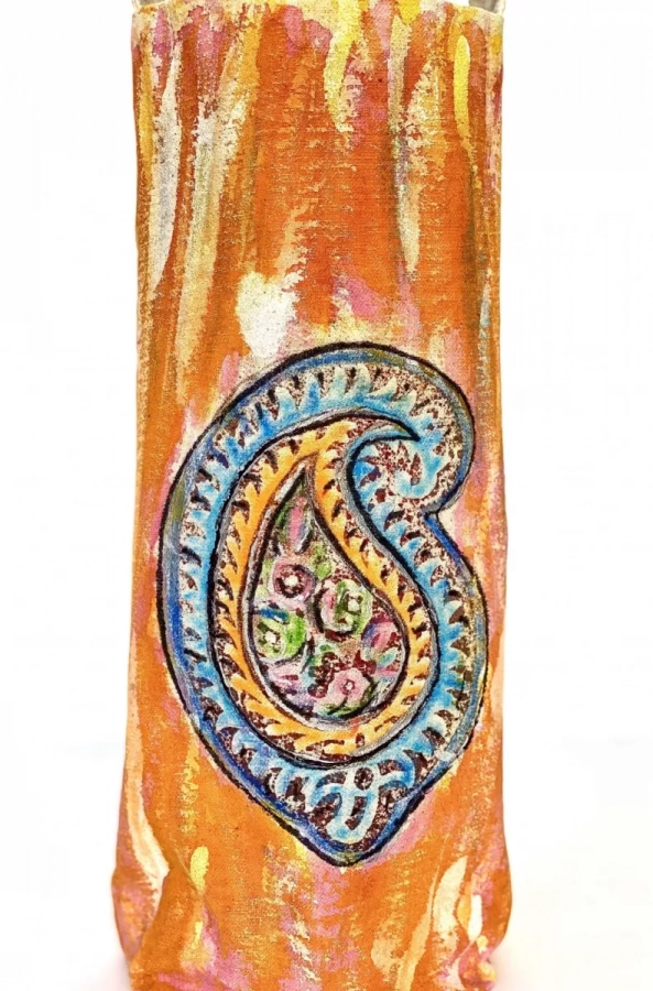 Hand-painted Persian Colorful Wine Bag-paisley 4