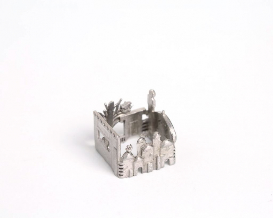 Handmade silver 3D ring inspired by Tehran City