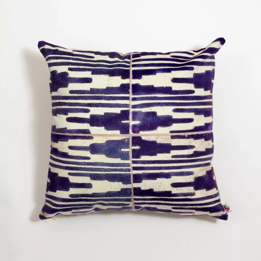 Persian Blue Sport Patterned Cushion Cover 