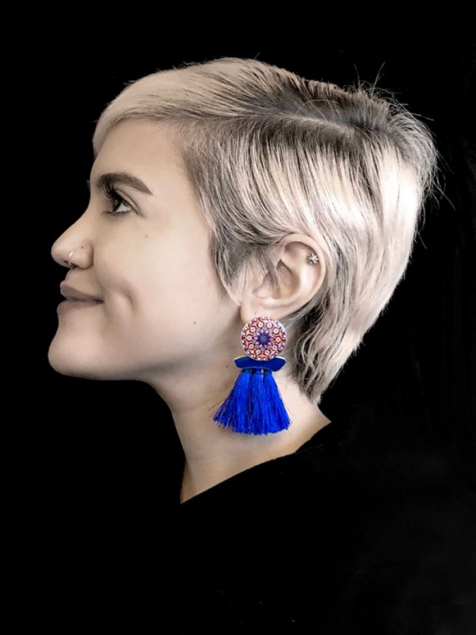 HOMA Eslimi pattern tassel earrings, Fringe earrings