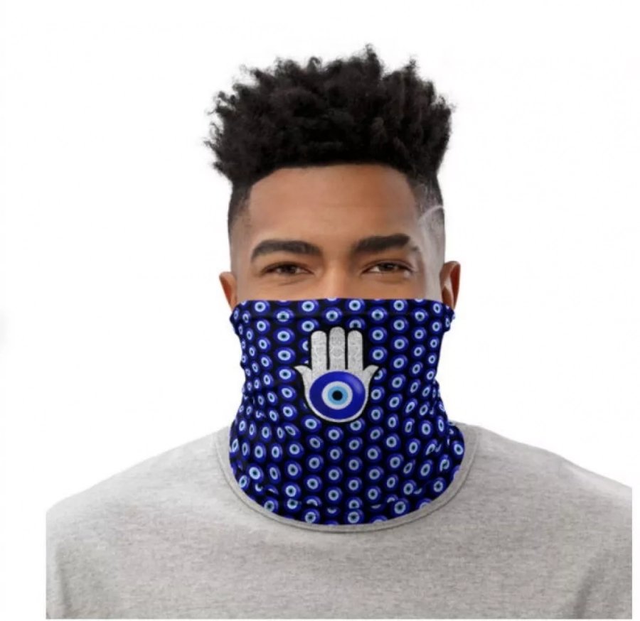 Face Cover - Neck Gaiter For Men & Women - Hamsa Design