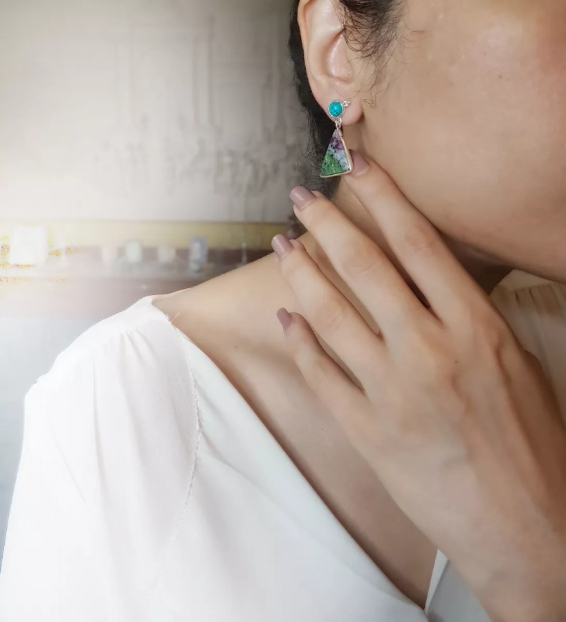 Turquoise persian earrings