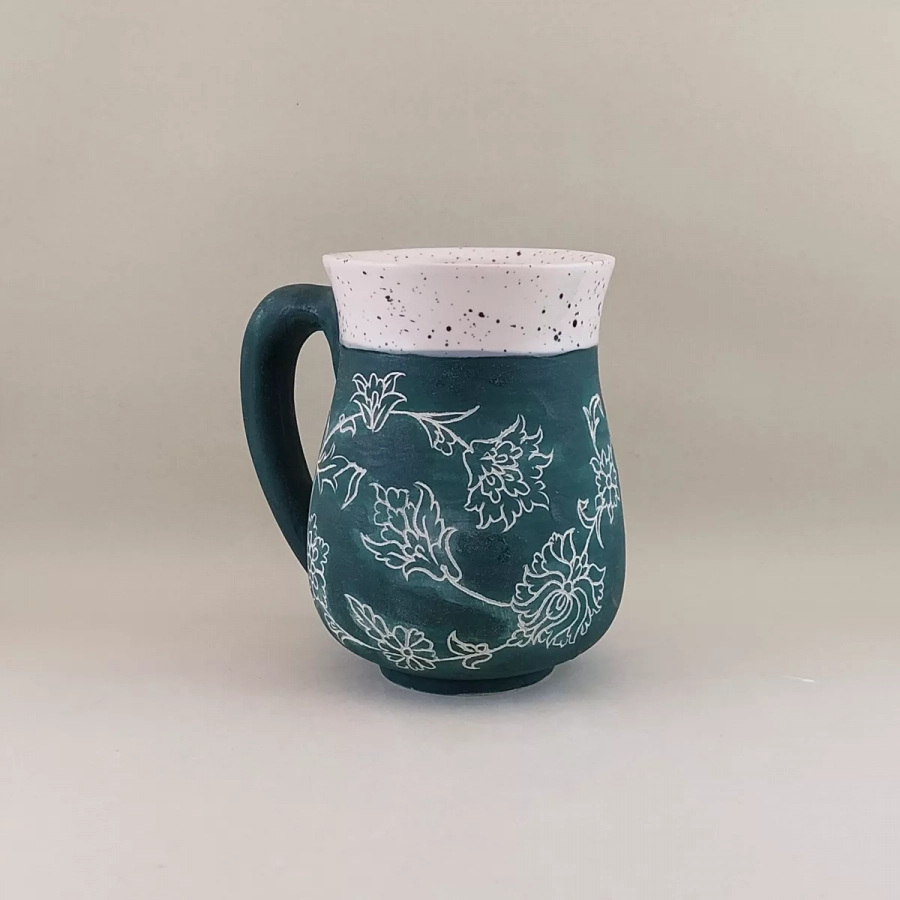 Pottery mug, 16 OZ, Drinking glass, Coffee mug, Handmade ceramic mug,Hand painting mug, Pottery handmade mug, Housewarming gift