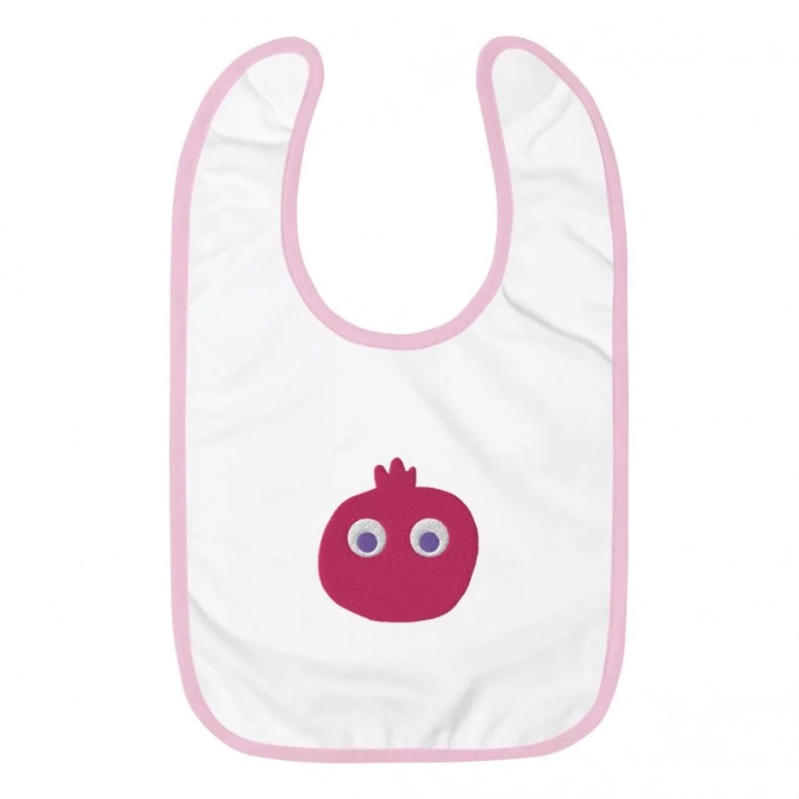 Anaar Kids Label - Pomegranate Embroidered Baby Bib in 3 Colors