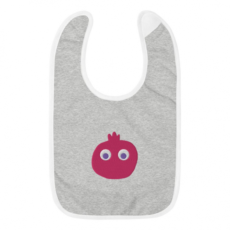 Anaar Kids Label - Pomegranate Embroidered Baby Bib in 3 Colors