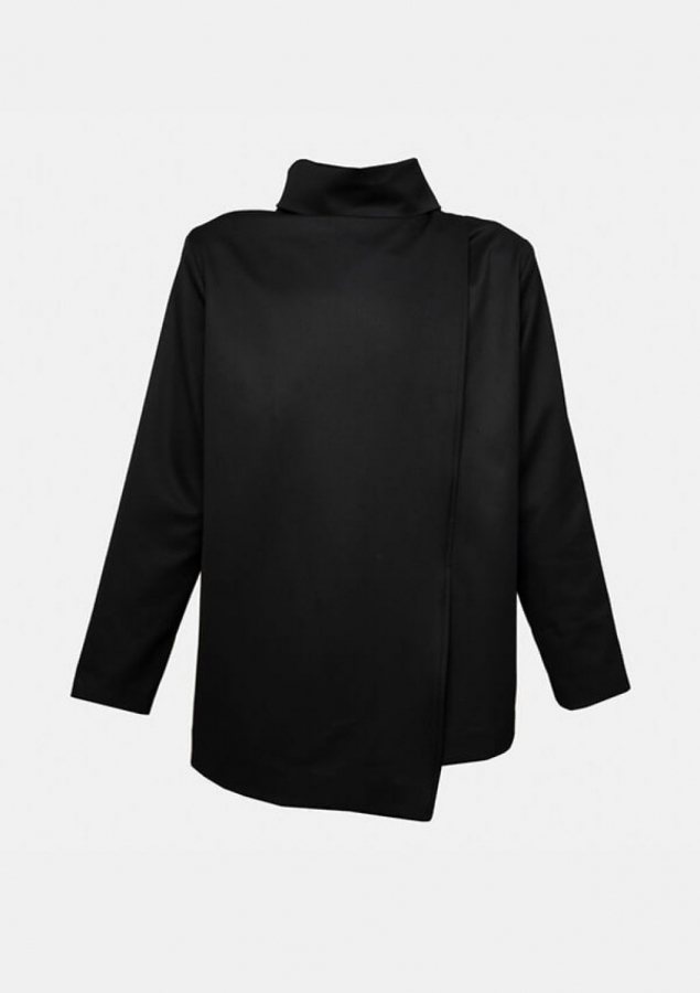 Black Arch Layer Crop Top And Coat