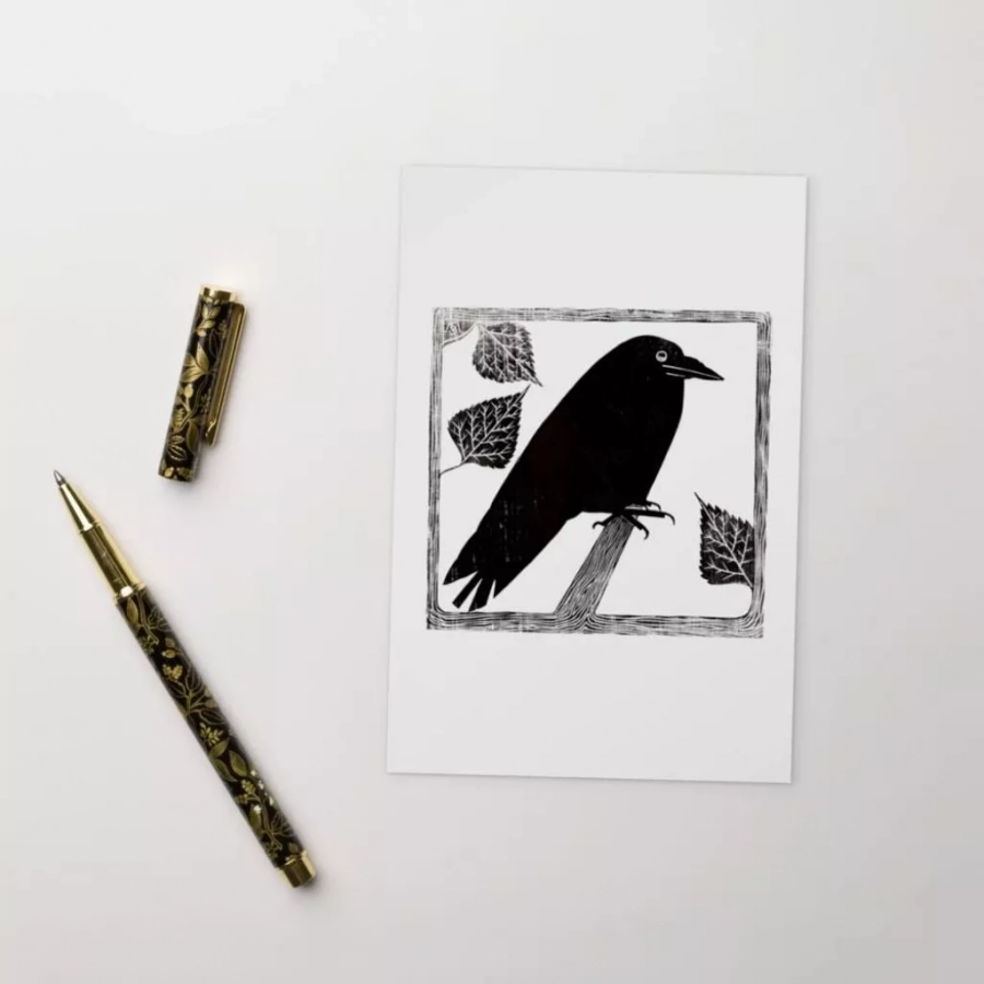 Crow Postcard