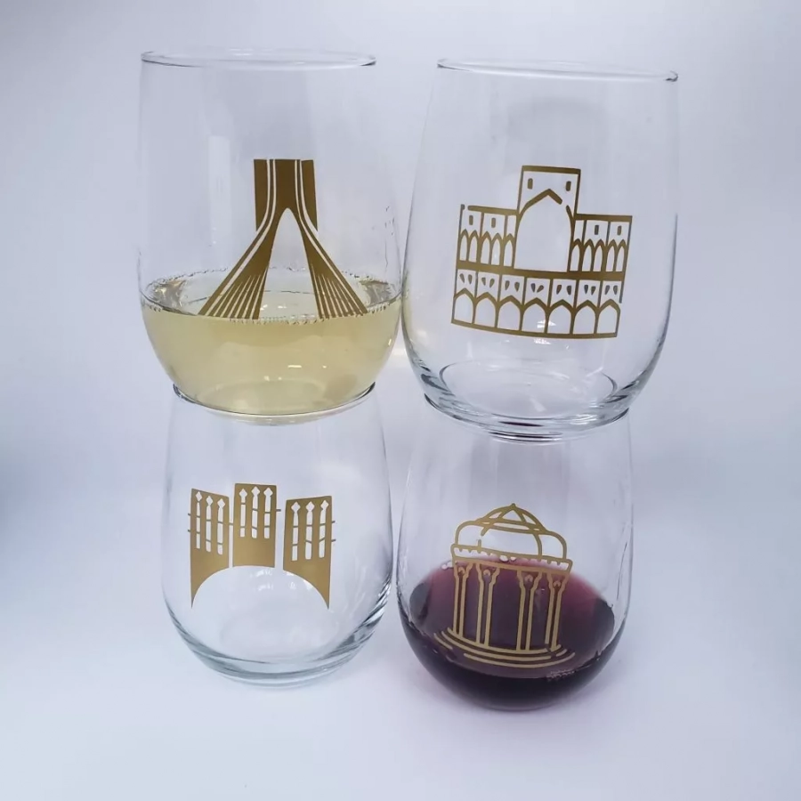 Iran Cities Wine Glasses