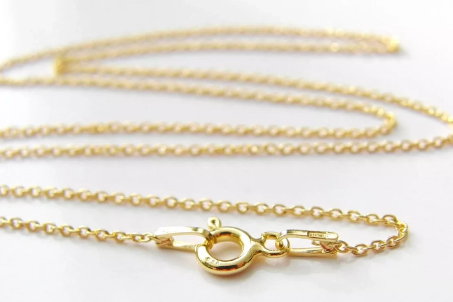 24 carat gold plated sterling silver necklace