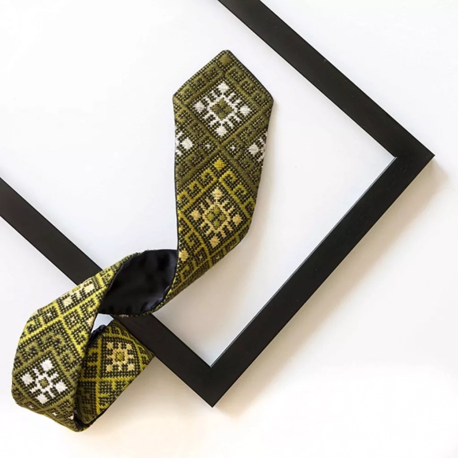 Baloochi Handmade Needlework Tie, Alga