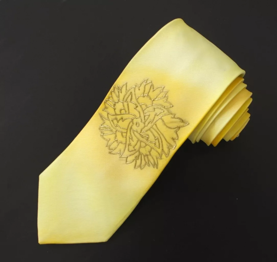 Hand Made Silk Tie With Hand Painted
