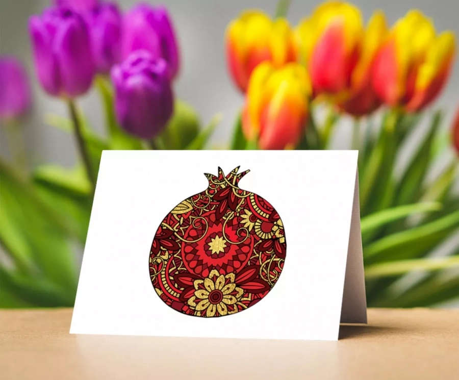  Greeting Card Red Pomegranate 