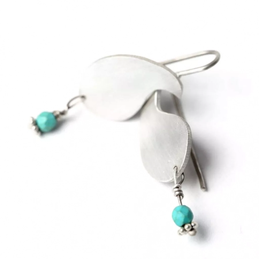 Paisley Earrings With Turquoise Bead