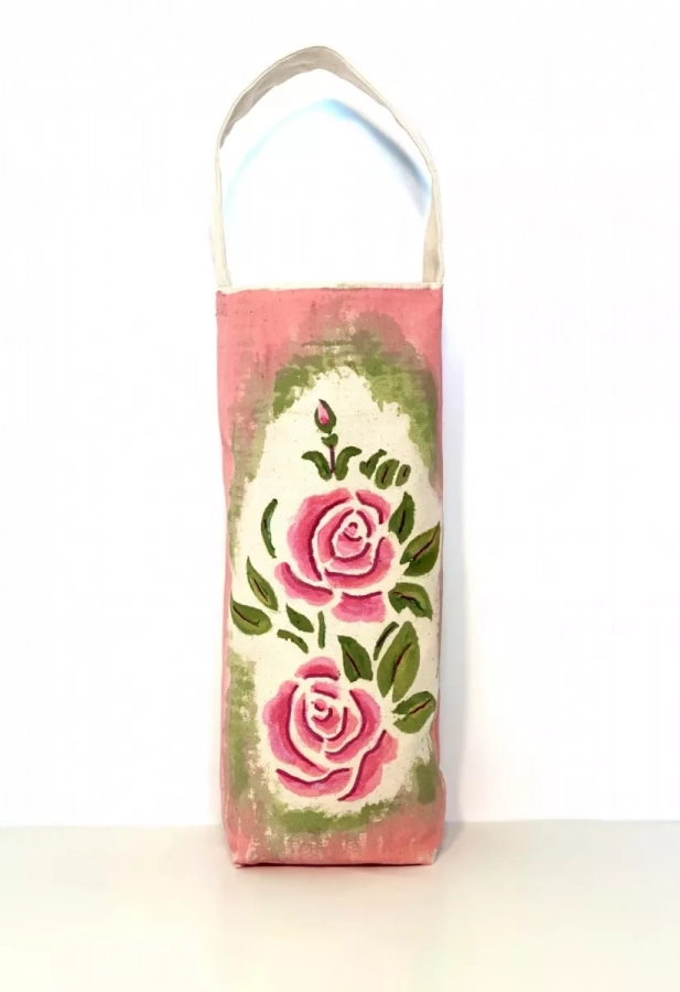 Hand-painted Persian Wine Bag- Rose 02