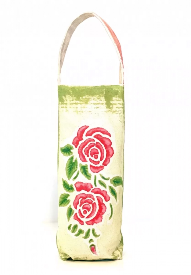 Hand-painted Persian Wine Bag- Rose 03