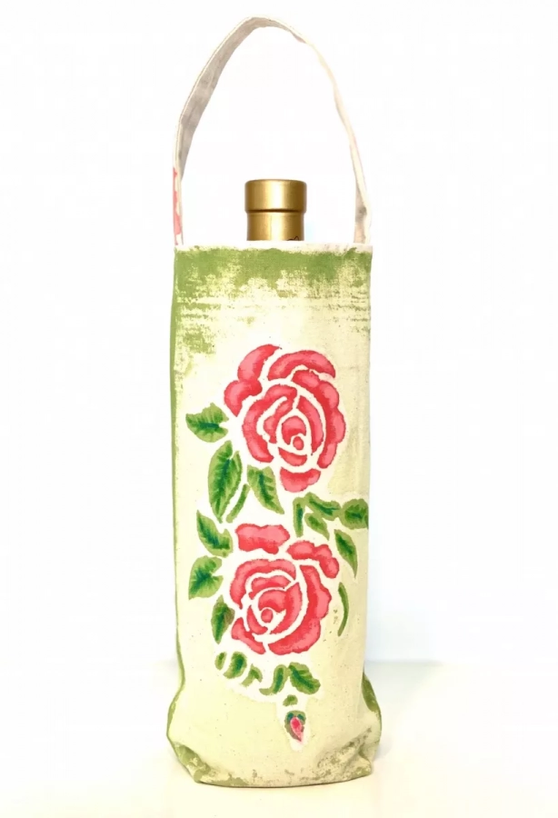 Hand-painted Persian Wine Bag- Rose 03