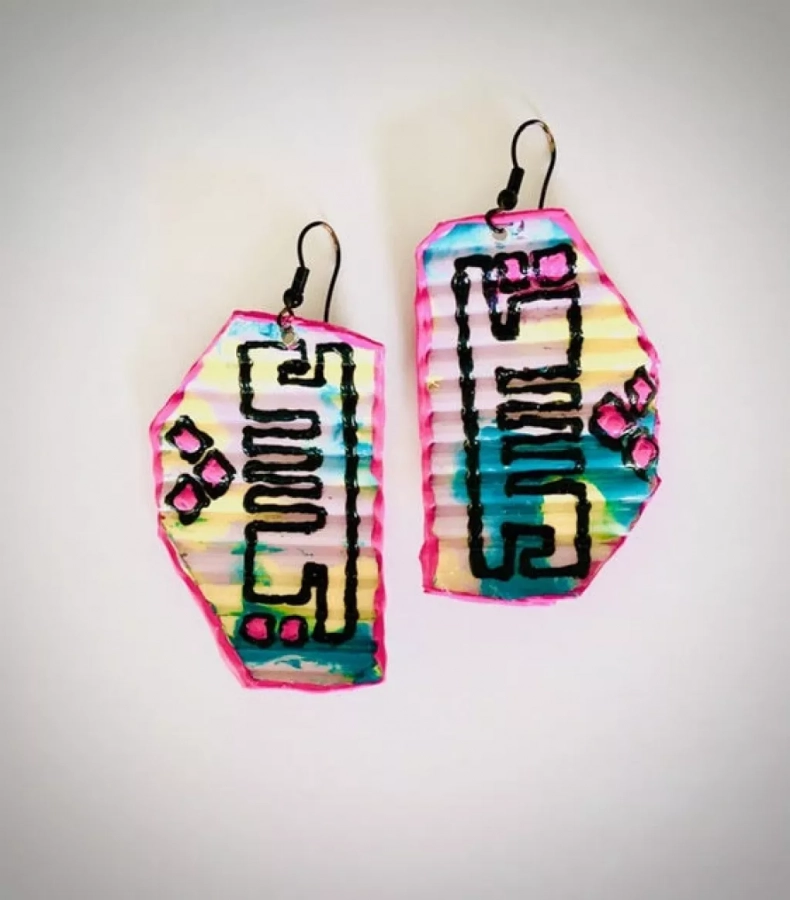 Earrings Made With Recycled Plastic Kufic Style Eshgh 