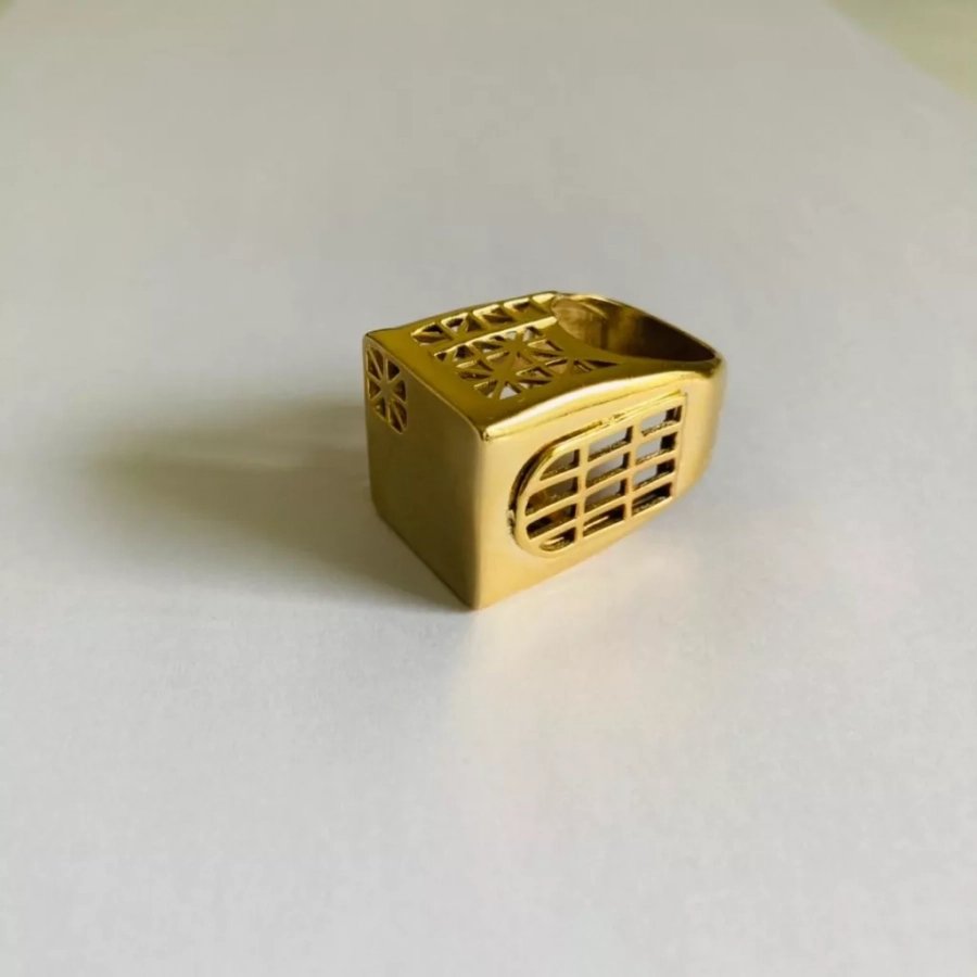 Persian Architecture Gold Plated Bronze Ring 2