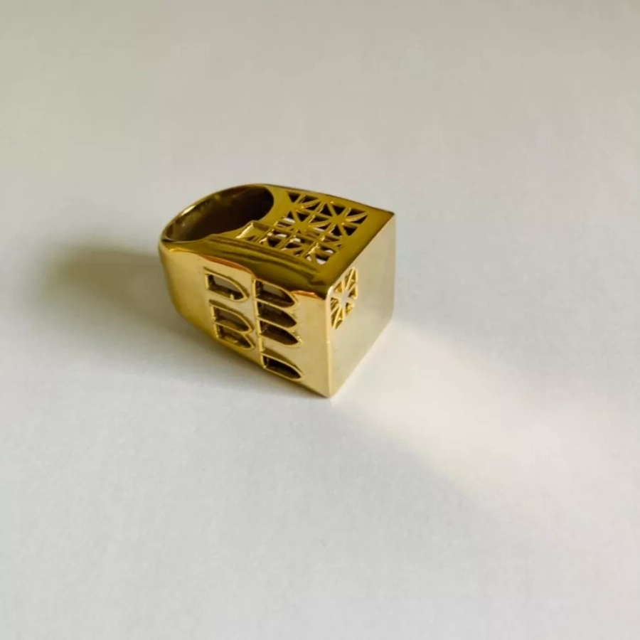 Persian Architecture Gold Plated Bronze Ring 2