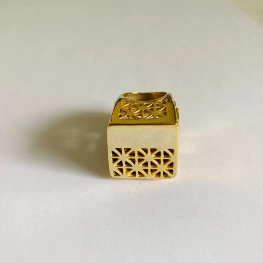Persian Architecture Gold Plated Bronze Ring 3