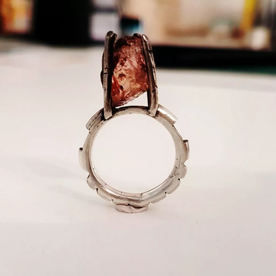 Silver Ring with raw stone