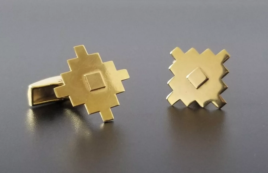 Handmade Brass Cufflink Covered With Gold 