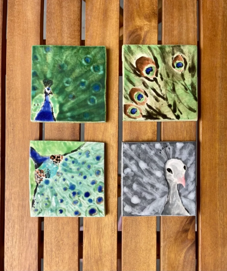 Peacock Coasters (set of 4)