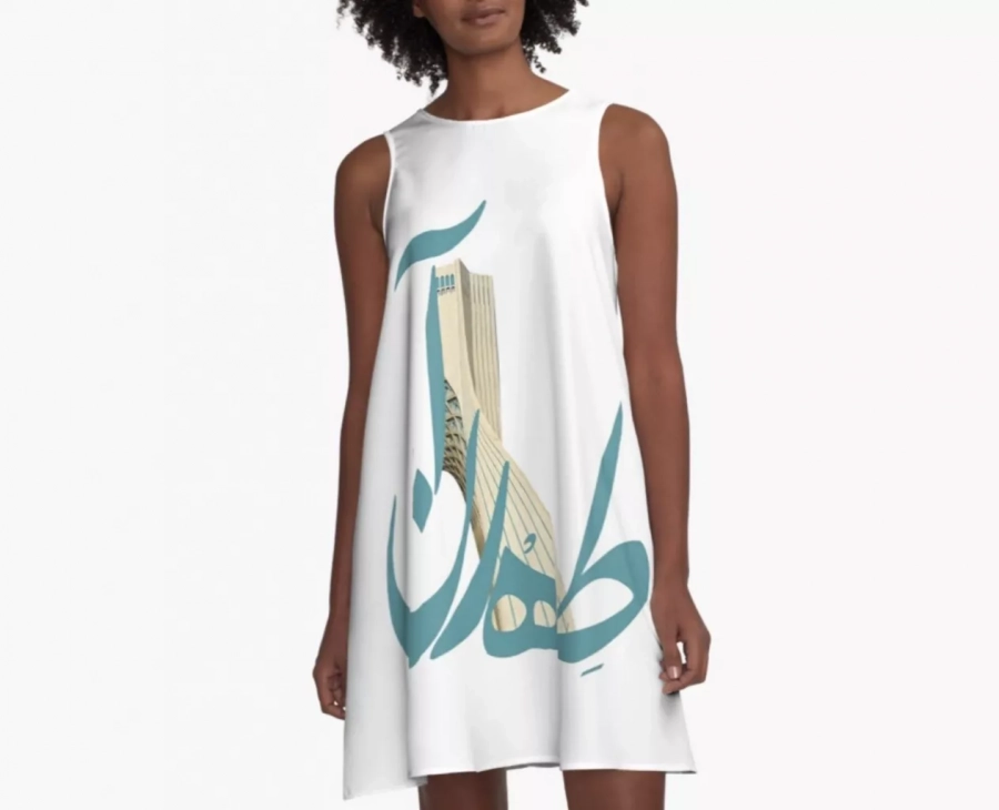 Tehran A-line Calligraphy Dress