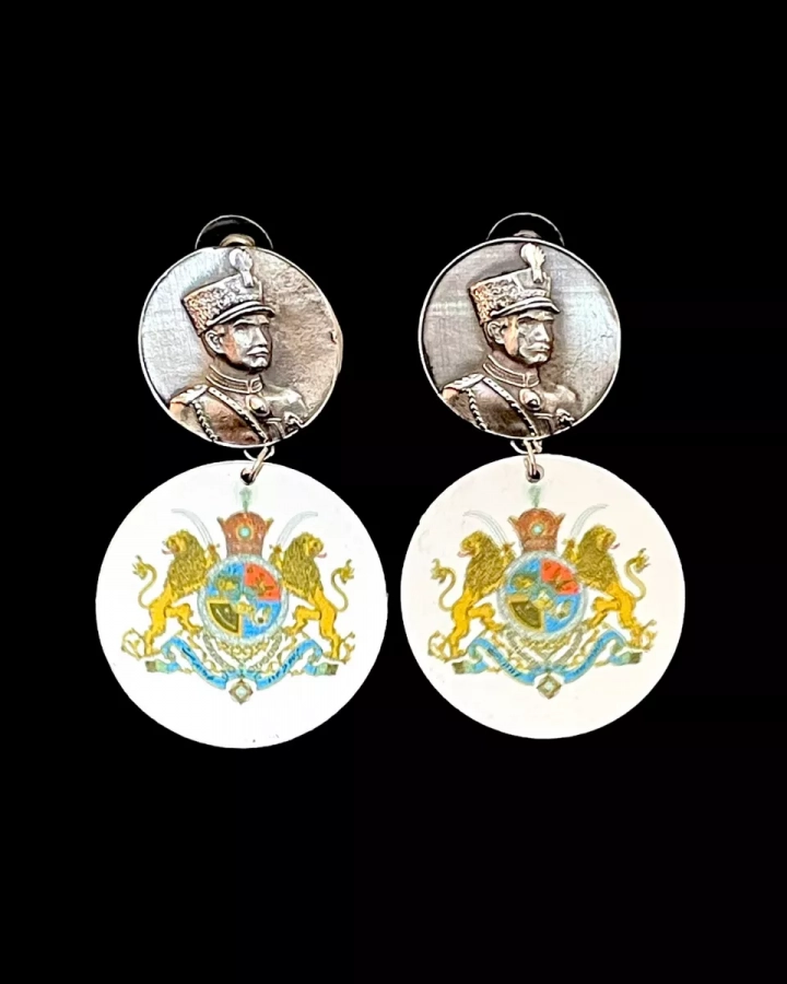 Silver Earrings of Neshan Series Reza Shah