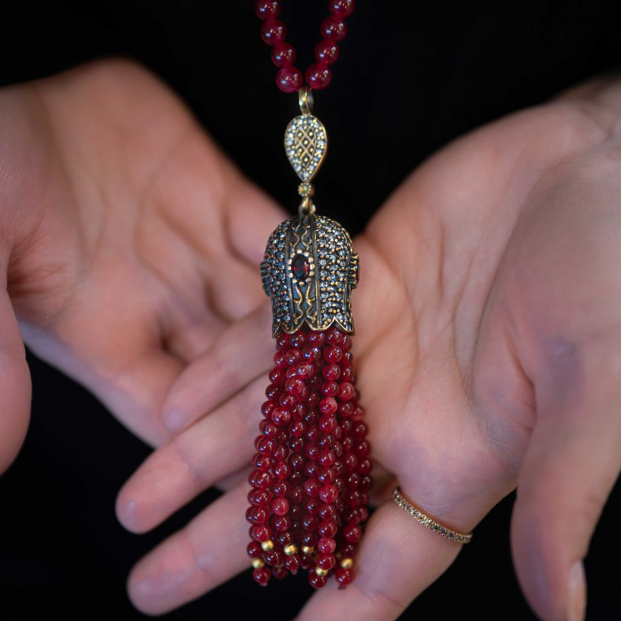 Anaar Pomegranate Necklace Yalda Jewelry Persian Jewelry Yalda