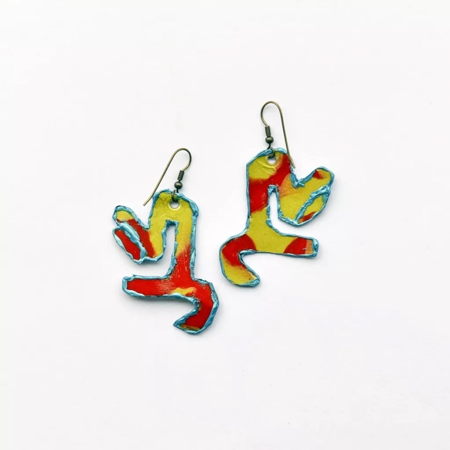 Earrings Made With Recycled Plastic Gol Red & Green Earrings