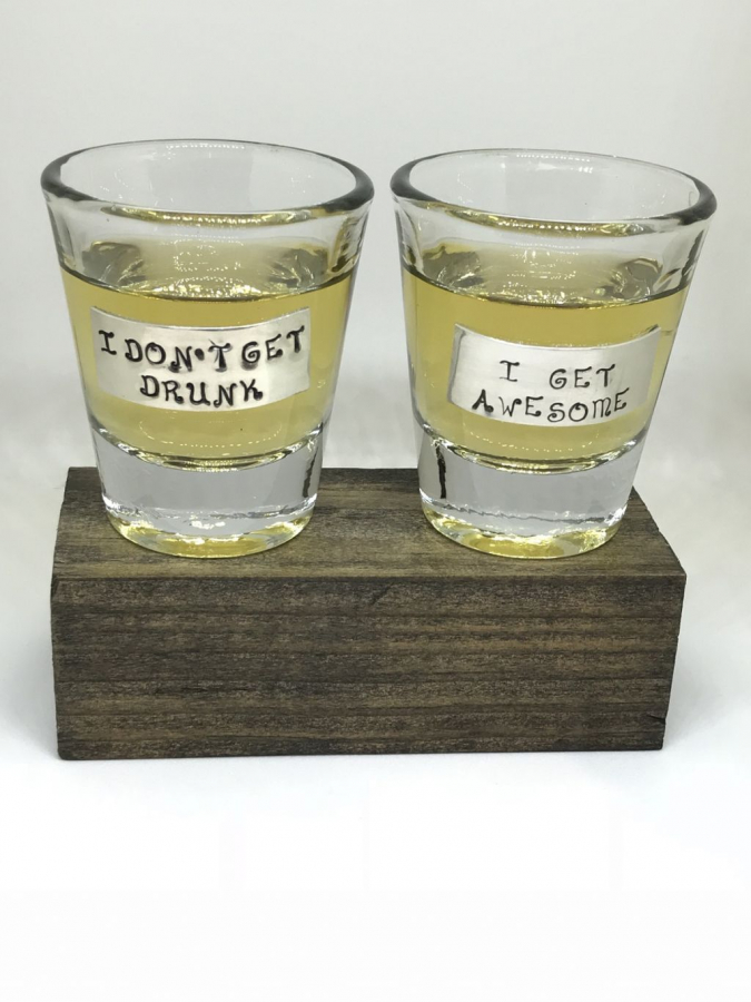 Sterling silver shot glasses_ one pair _
