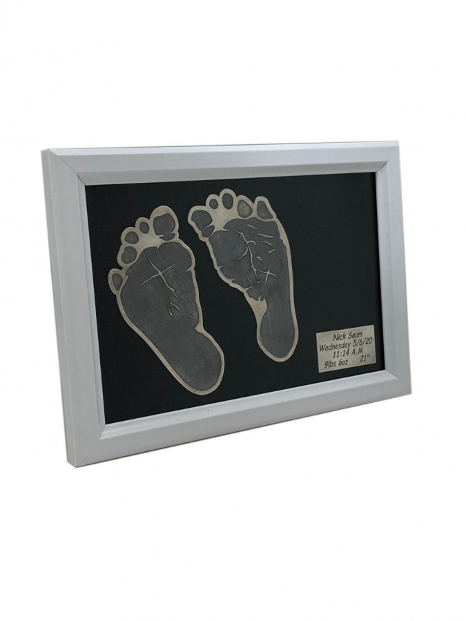 Silver Actual Baby Footprint