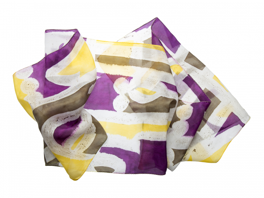 Calligraphic Hand-painted Silk Scarf
