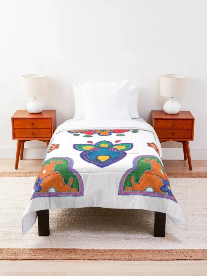 Persian Illustration Colorful bed Cover and Insert Golestan pattern Comforter